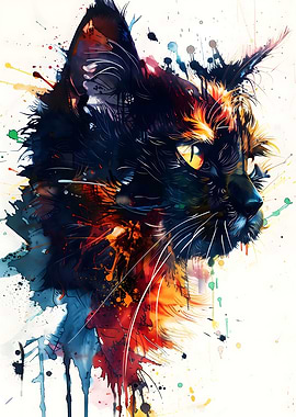 Splash Watercolor Cat