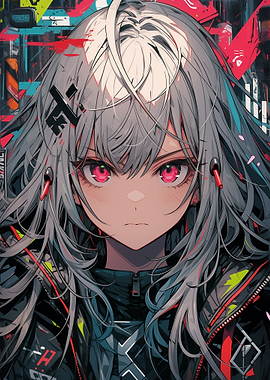 Cyberpunk Anime Cute Girl