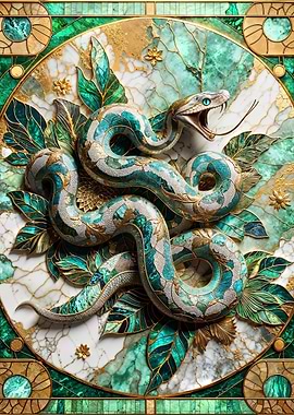 Abstract Snake Kintsugi