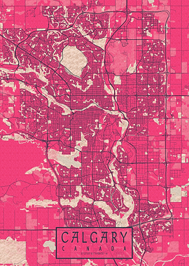 Calgary City Map Blossom