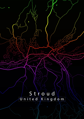 Stroud City Map rainbow