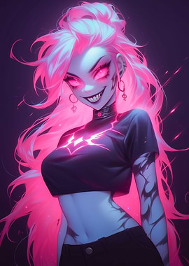 Pink Haired Goth Girl