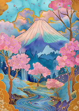 springtime japan landscape