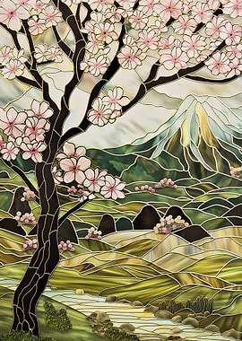 springtime japan landscape