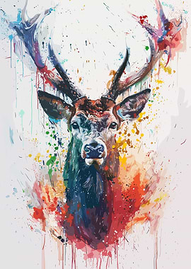 Deer Watercolor Painting