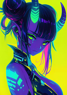 Girl with yellow accent