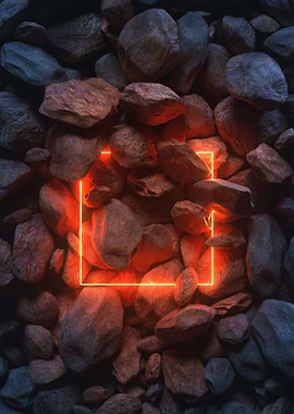 Neon Square in Stones