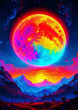 Rainbow Space Landscape