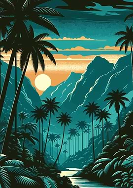 Rainforest Mountain Sunset