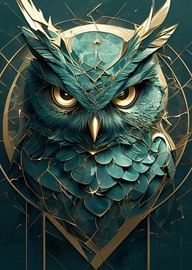 kintsugi emerald owl