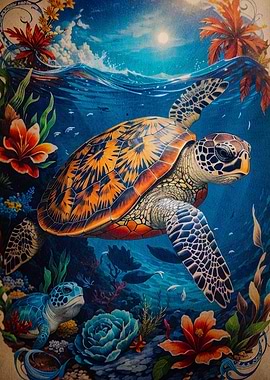 turtle watercolor animal