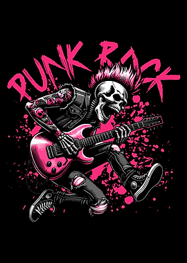 punk rock skull pop art
