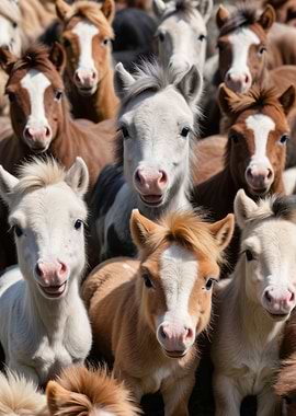 Cute Horse Crowd