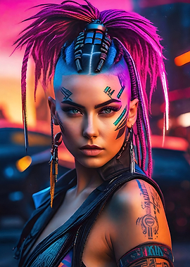 CYBERPUNK WARRIOR WOMAN 9