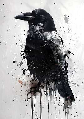 Splash Watercolor Raven