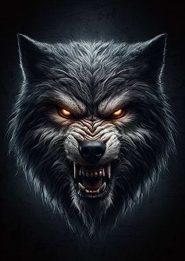 The Wolf Angry crazy face