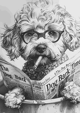 Funny dog cartoon smoke
