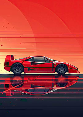 Ferrari on sunset