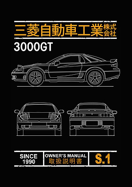 Blueprint of the 3000GT