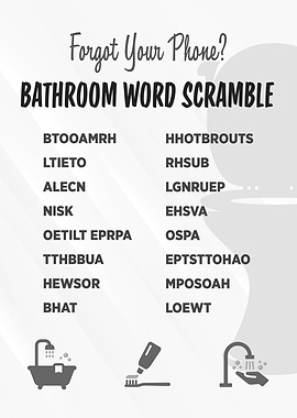 Bathroom Word Scramble