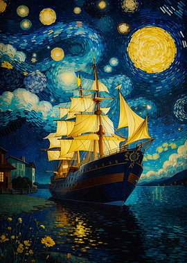 pirate ship vangogh