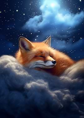 Sleeping Red Fox