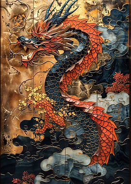 Gold And Black Dragon