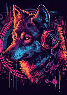 Wolf Cyberpunk Neon