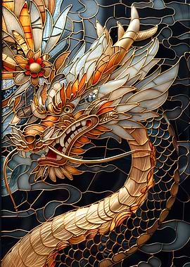 Kintsugi Dragon Plate