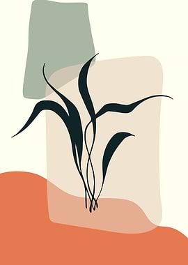 Geometric shape black leaf