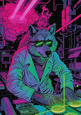 Wolf Cyberpunk Neon