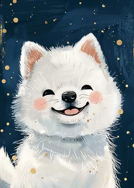 Cute White Baby Wolf Art