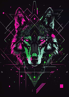 Wolf Cyberpunk Neon