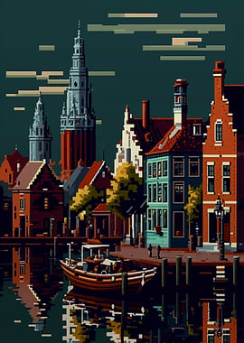 Zaanstad City Pixel Art