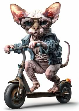 Sphynx Cat Scooter