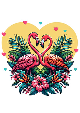 Flamingo Birds Love