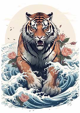 Lion In The Great Wave