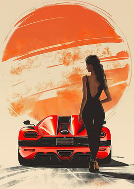 Koenigsegg Agera and girl