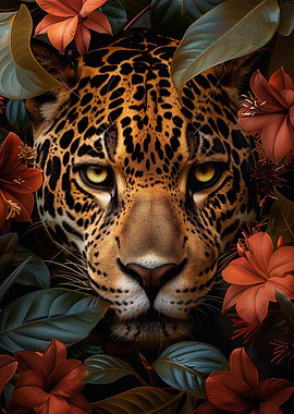 Leopard Floral forest