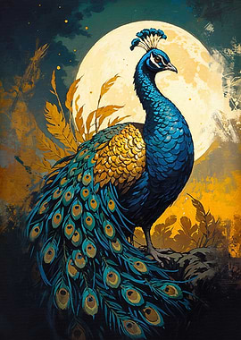 The Peacock and Full Moon