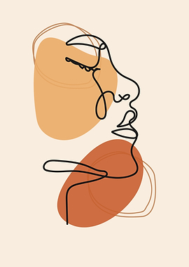 Sexy Femail face line art