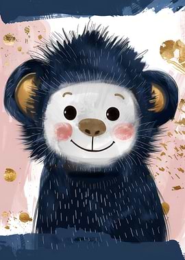 Joyful Baby Monkey Artwork