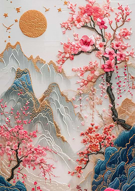 Cherry Blossom Landscape