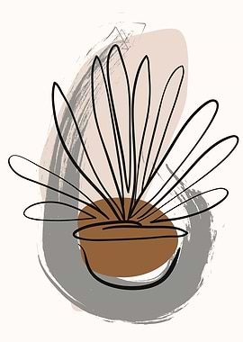 Botanic plant brushstrokes