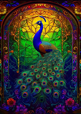 Abstract Peacock Kintsugi