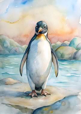 Penguin Watercolor Animal