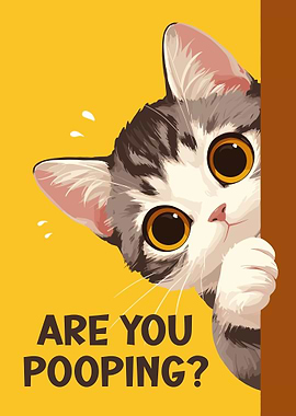Are you pooping Tabby Cat