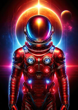 Red Astronaut Art