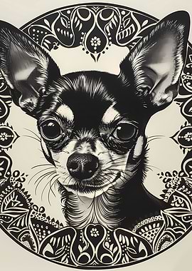 Mandala Chihuahua Black