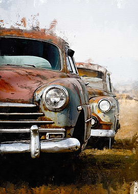Vintage Car in the Field